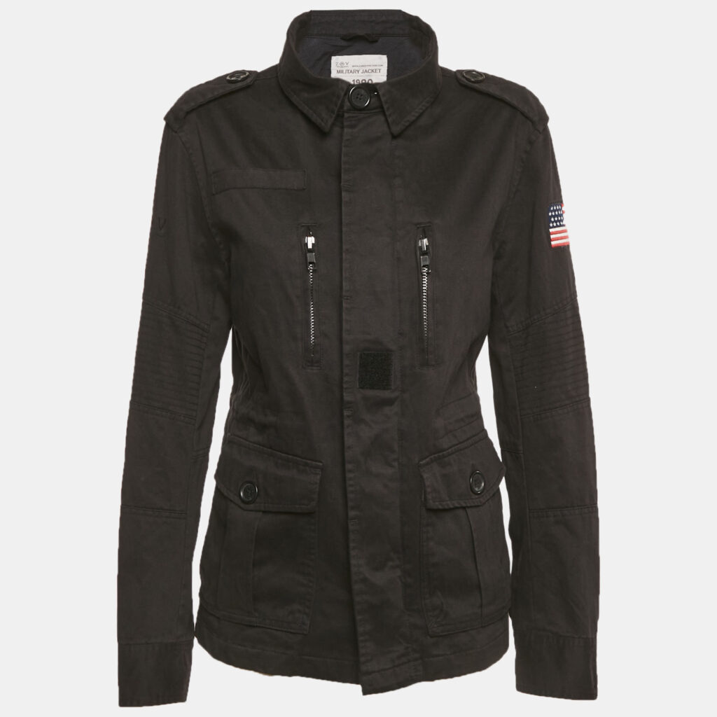 Zadig & Voltaire Black Cotton Kerry Military Jacket XS Zadig & Voltaire Black Cotton Kerry Military Jacket XS