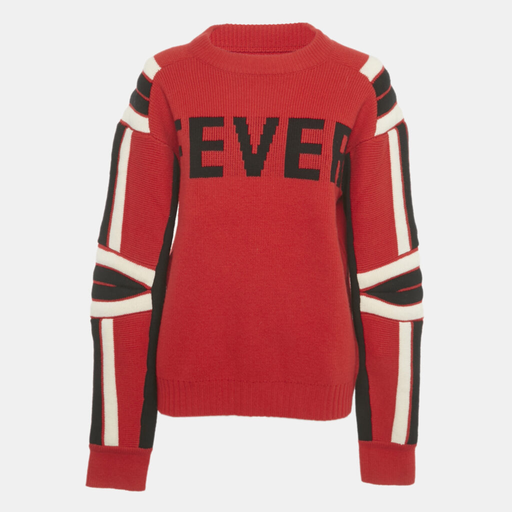 Zadig & Voltaire Red Fever Intarsia Wool Amber Bis Sweater M Zadig & Voltaire Red Fever Intarsia Wool Amber Bis Sweater M