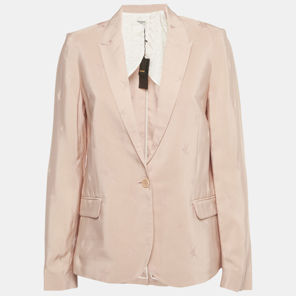 Zadig & Voltaire Pink Star Patterned Crepe Victor Jacq Blazer S Zadig & Voltaire Pink Star Patterned Crepe Victor Jacq Blazer S