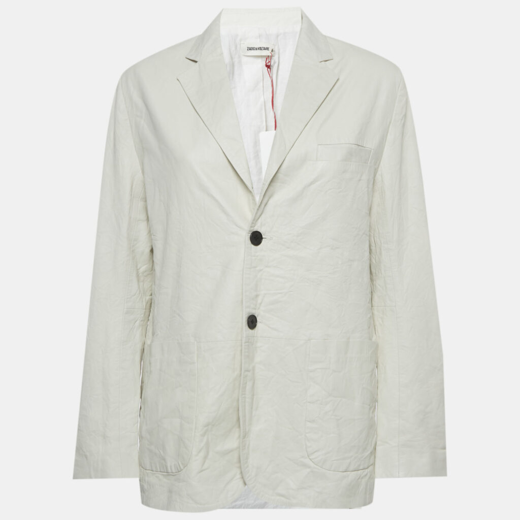 Zadig & Voltaire White Leather Single Breasted Blazer S Zadig & Voltaire White Leather Single Breasted Blazer S