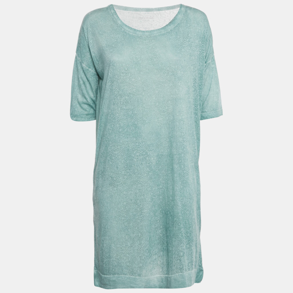 Zadig & Voltaire Mint Green Printed Overdye Mini Dress S