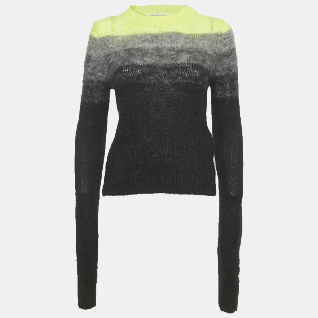Zadig & Voltaire Black/Green Ombre Mohair Georgia Sweater S Zadig & Voltaire Black/Green Ombre Mohair Georgia Sweater S