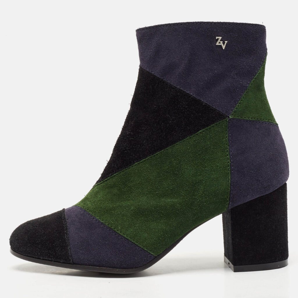 Zadig & Voltaire Multicolor Suede Patchwork Ankle Length Boots Size 36 Zadig & Voltaire Multicolor Suede Patchwork Ankle Length Boots Size 36