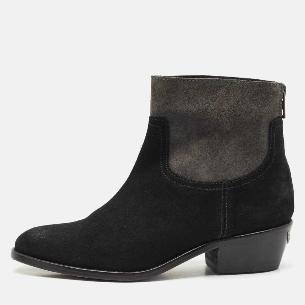 Zadig & Voltaire Black/Grey Suede Teddy Ankle Boots Size 37 Zadig & Voltaire Black/Grey Suede Teddy Ankle Boots Size 37