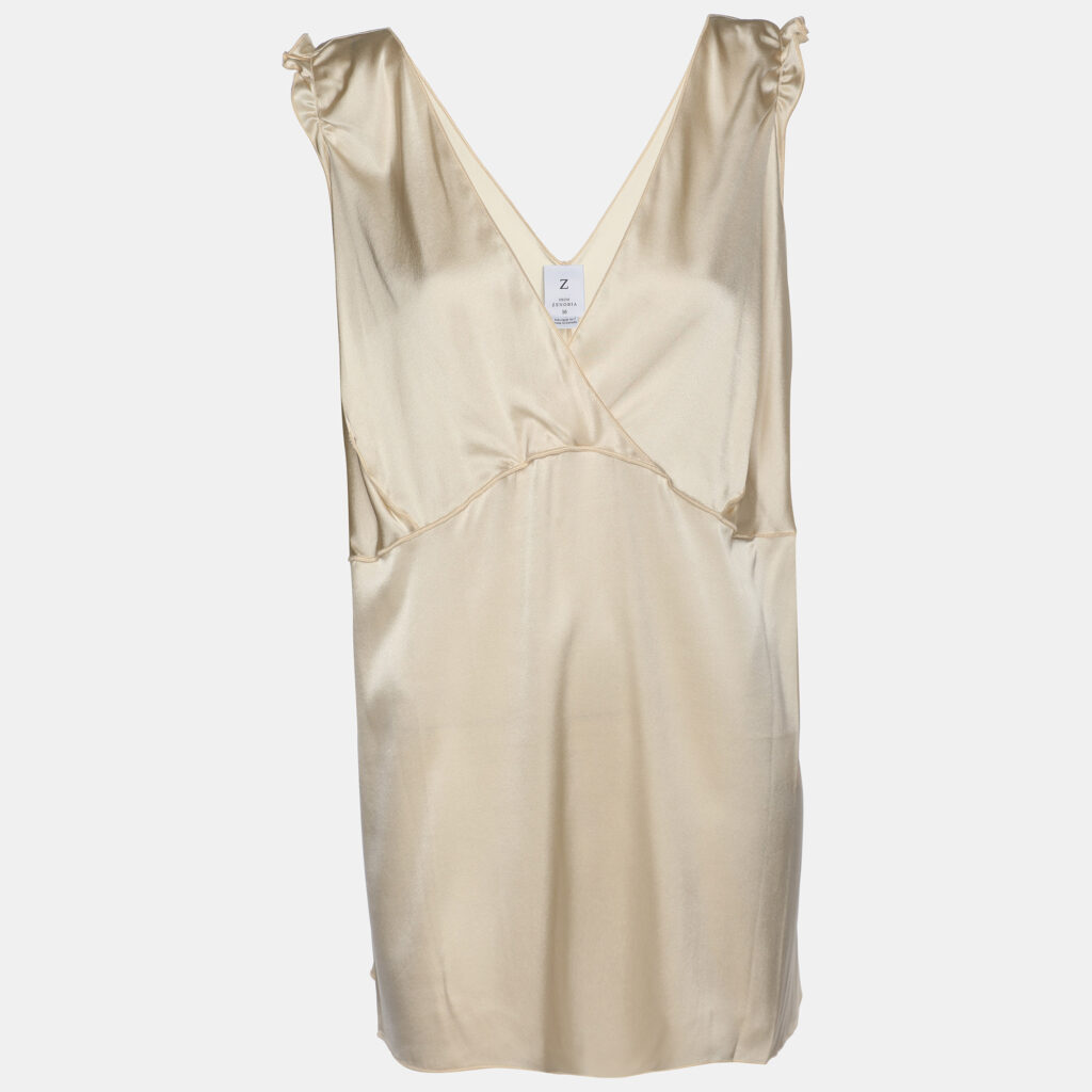 Z from Zenobia Metallic Beige Stretch Silk Sleeveless Camisole XL Z from Zenobia Metallic Beige Stretch Silk Sleeveless Camisole XL