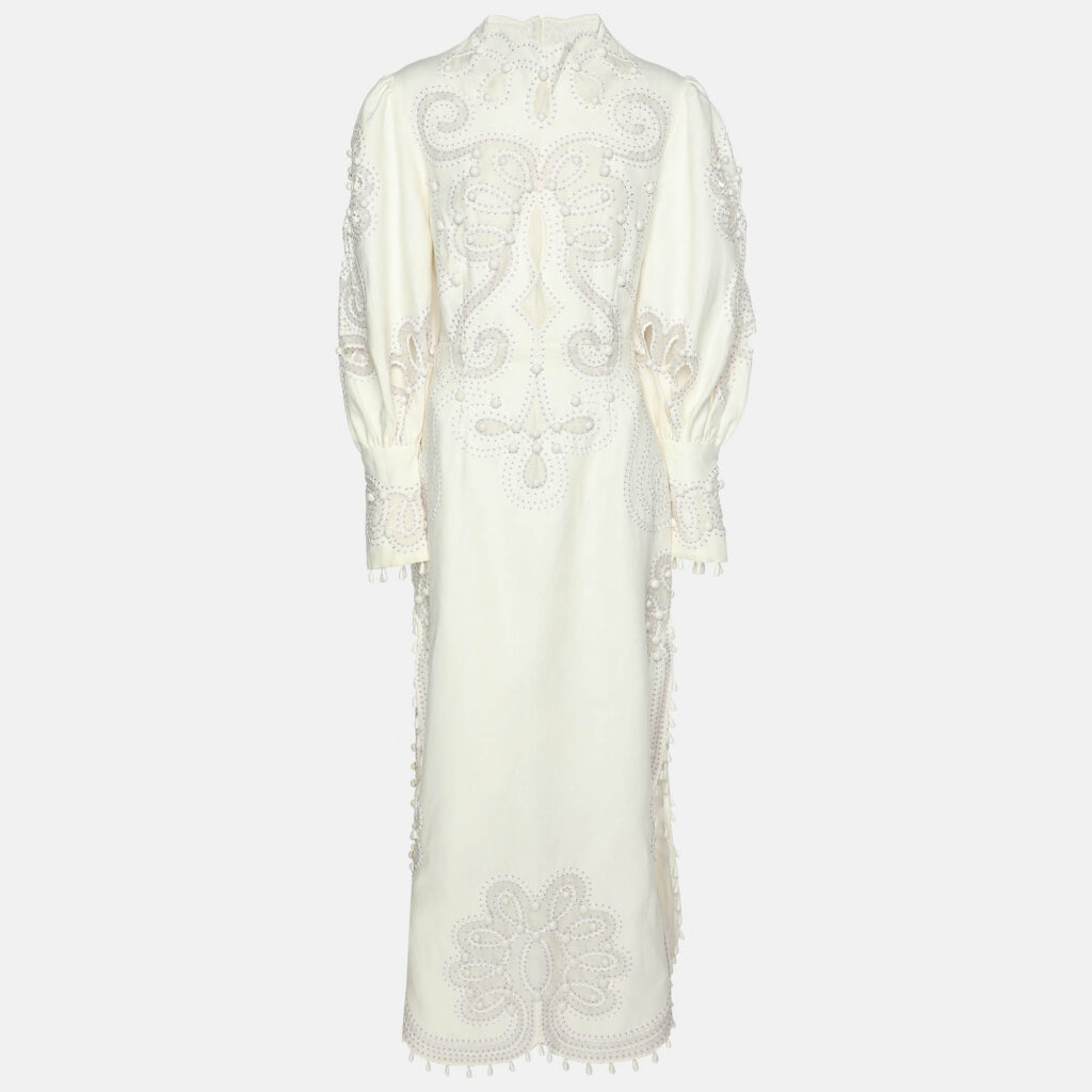Zimmermann White Linen Ninety Six Ric Rac Midi Dress L Zimmermann White Linen Ninety Six Ric Rac Midi Dress L