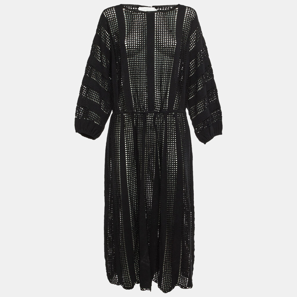 Zimmermann Black Patterned Knit Maxi Dress M