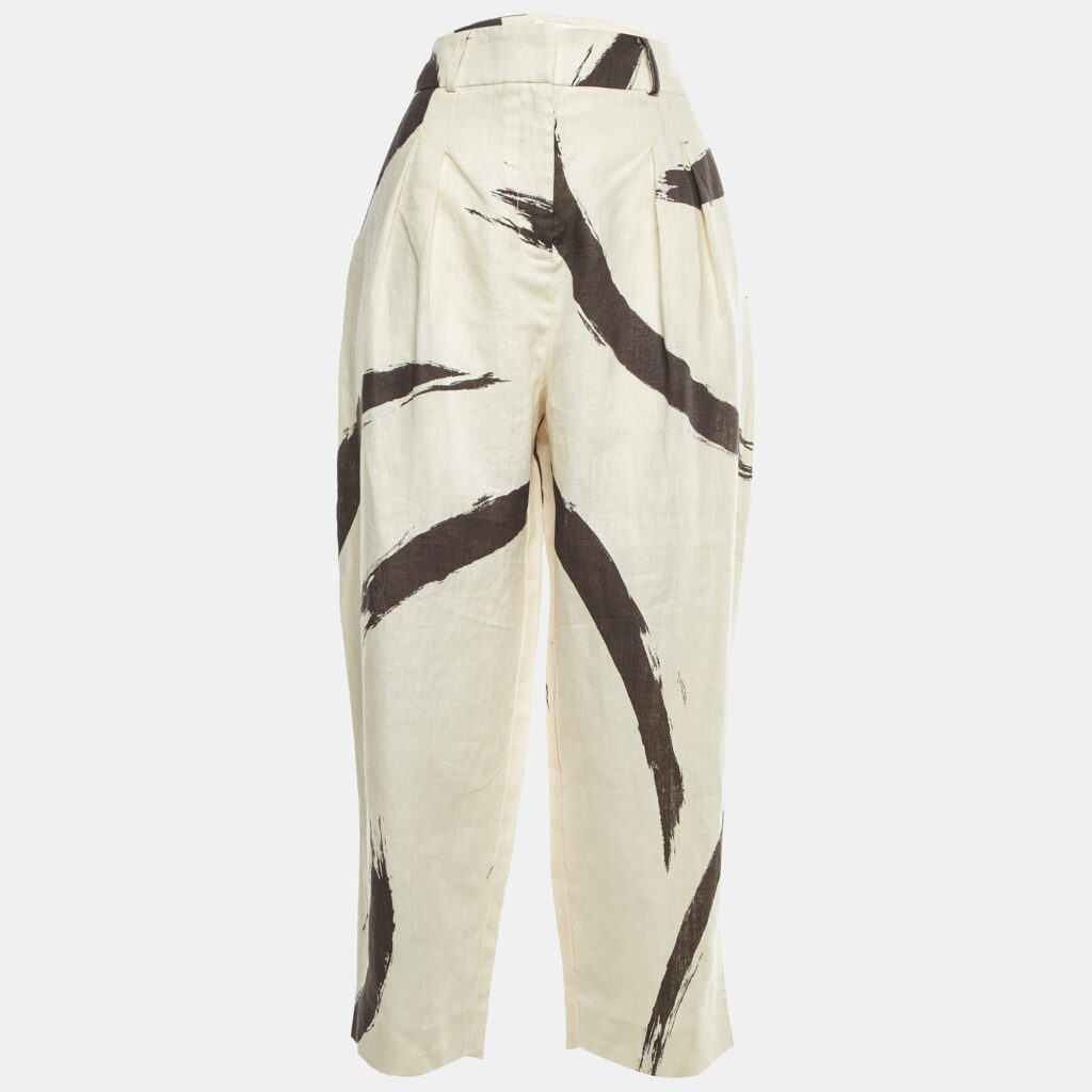 luxury-women-zimmermann-used-clothes-p1191989-001-1.jpg Zimmermann Beige/Black Printed Linen Trousers S