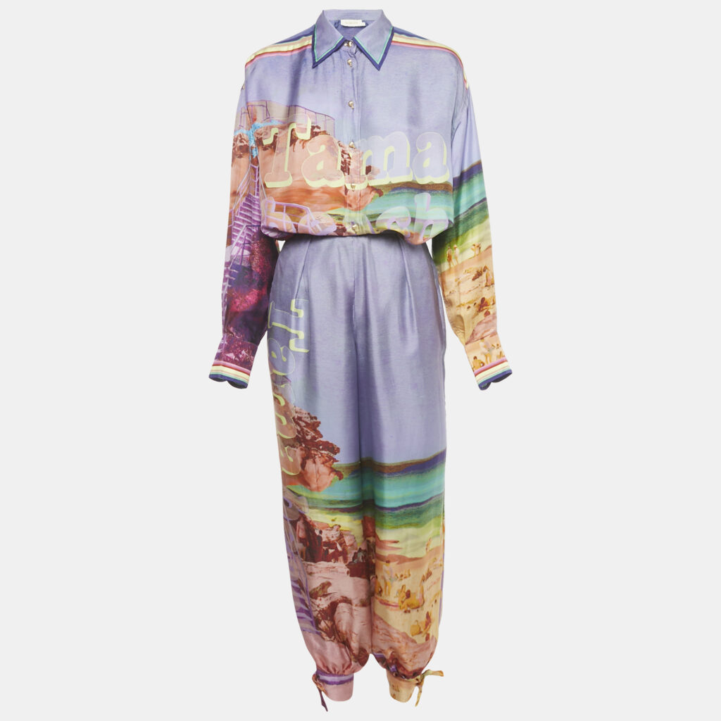 Zimmermann Multicolor Printed Silk Pyjama Pant & Shirt Set S Zimmermann Multicolor Printed Silk Pyjama Pant & Shirt Set S