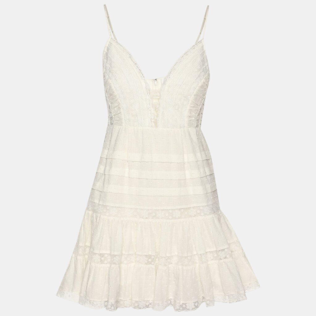 Zimmermann White Lace Paneled Mini Dress XS Zimmermann White Lace Paneled Mini Dress XS