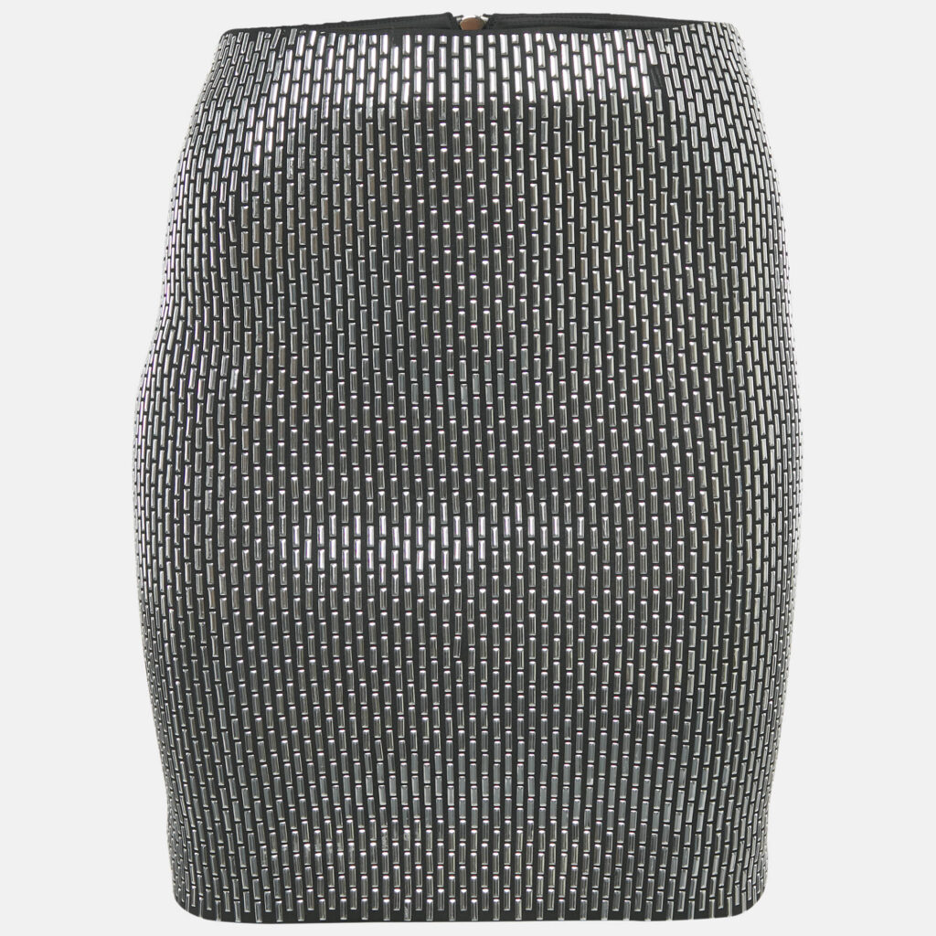 Zoe Karssen Black/Silver Embellished Jersey Mini Skirt S Zoe Karssen Black/Silver Embellished Jersey Mini Skirt S